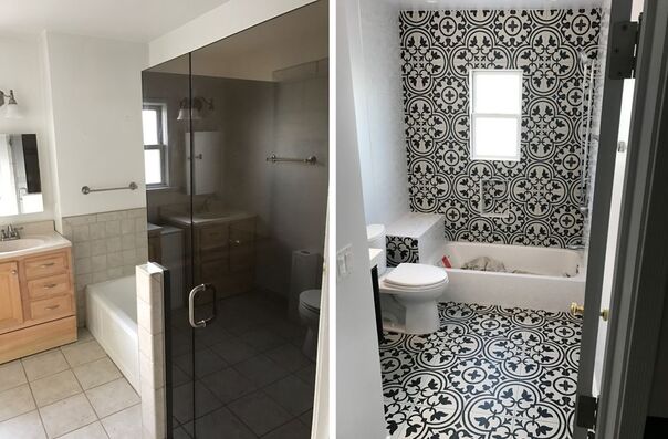 before and after bathroom remodeling