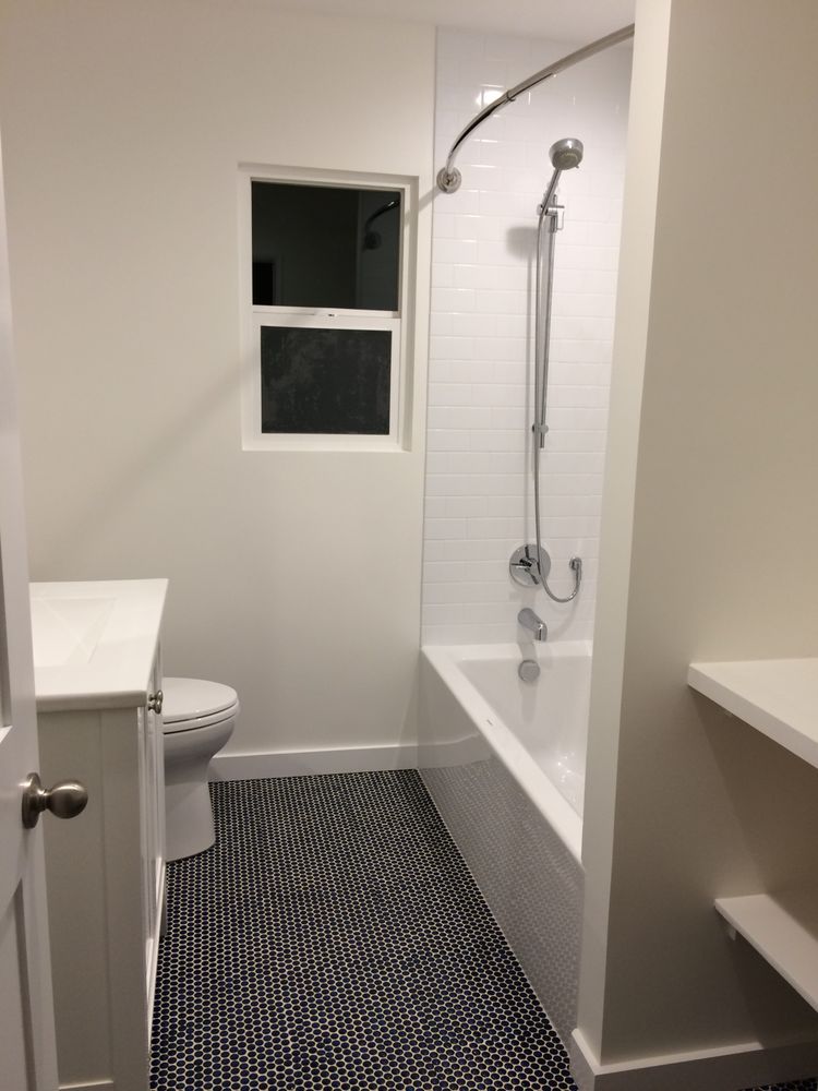Spacious guest bathroom after remodeling